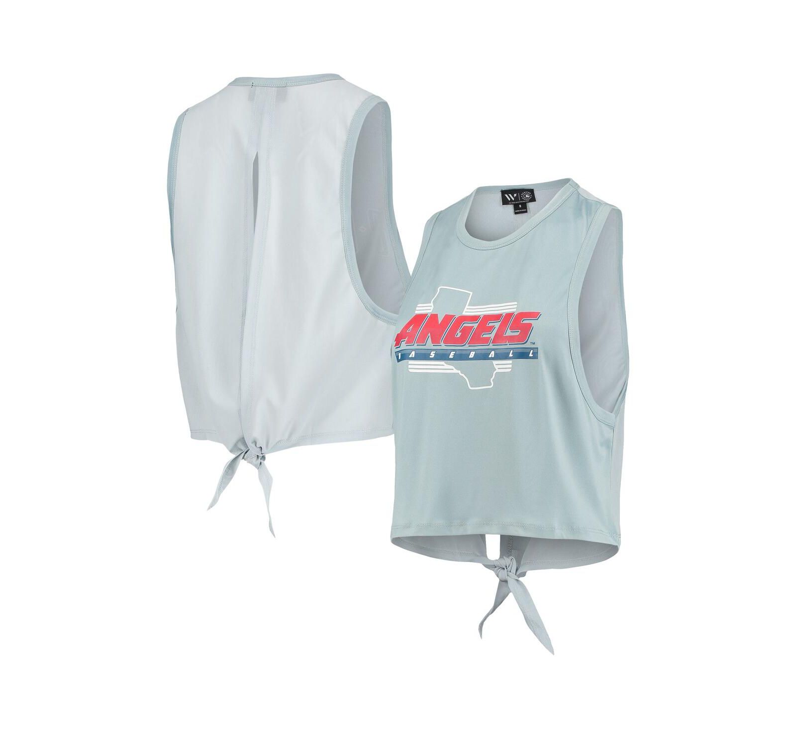 Женский топ на завязках The Wild Collective Light Blue Los Angeles Angels Open Back Twist-Tie
