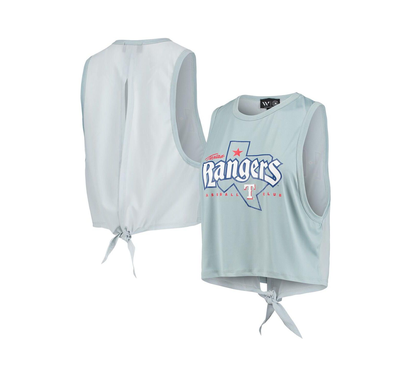 Женский топ The Wild Collective Texas Rangers Open Back Twist-Tie Light Blue
