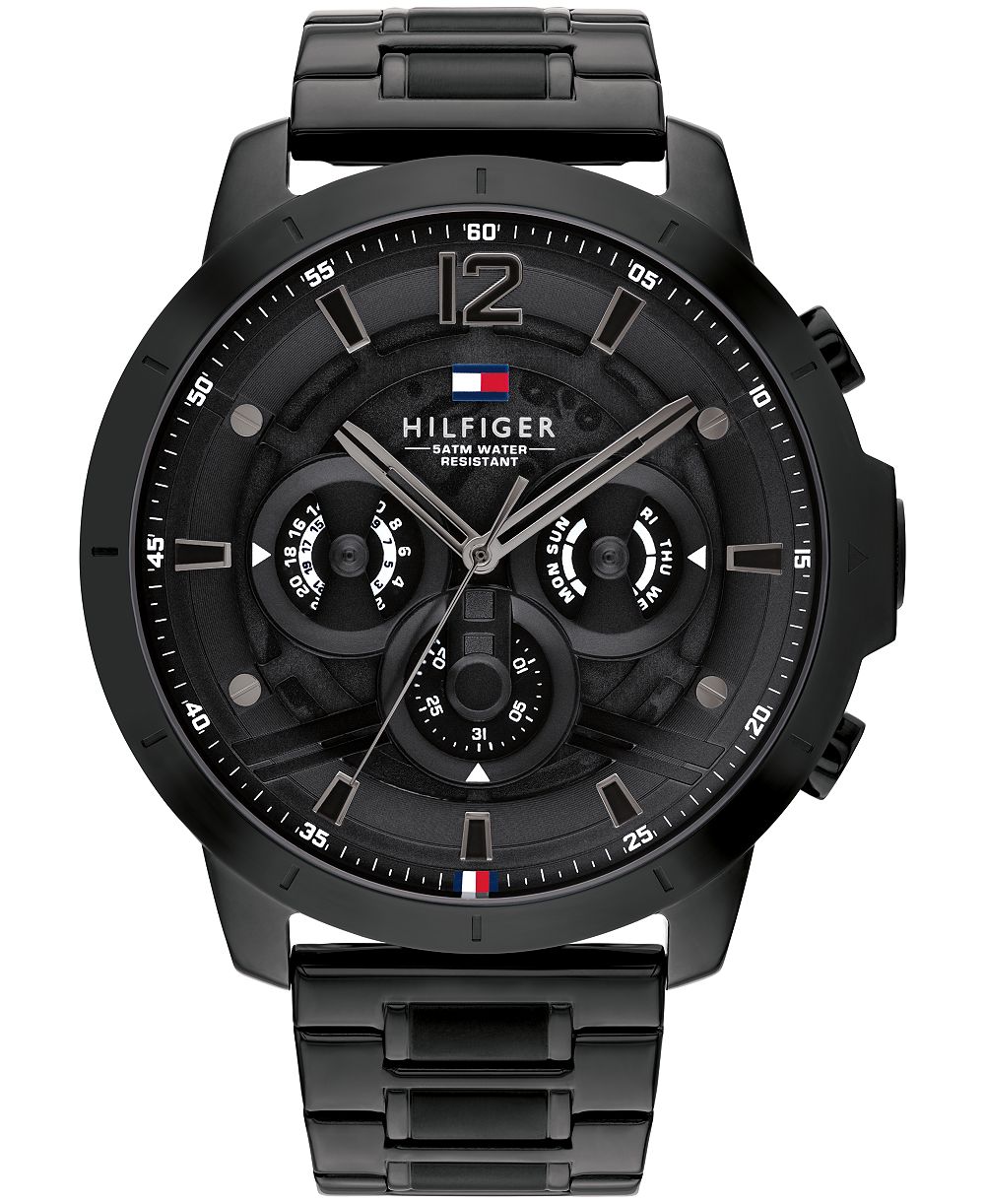 Tommy Hilfiger Men's Black Stainless Steel Bracelet Watch 50mm
