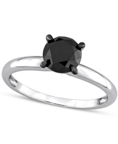 Black Diamond Solitaire Engagement Ring (1-1/2 ct. t.w.) in 14k White or Yellow Gold