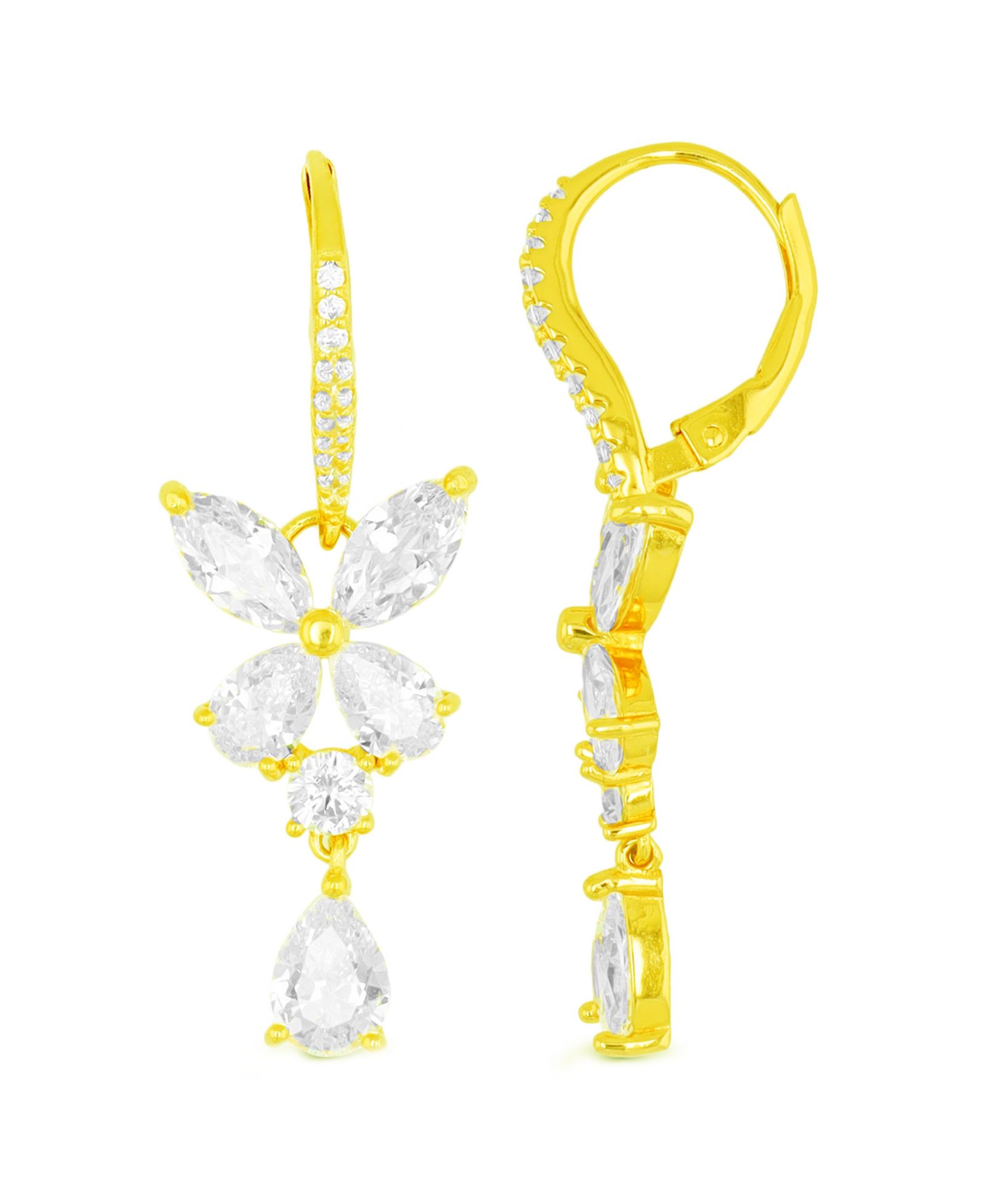 Dangling Earrings in 14K Gold or Rose Gold Plated  or Sterling Silver
