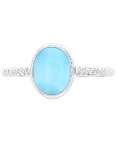 Кольцо Larimar Oval в Sterling Silver