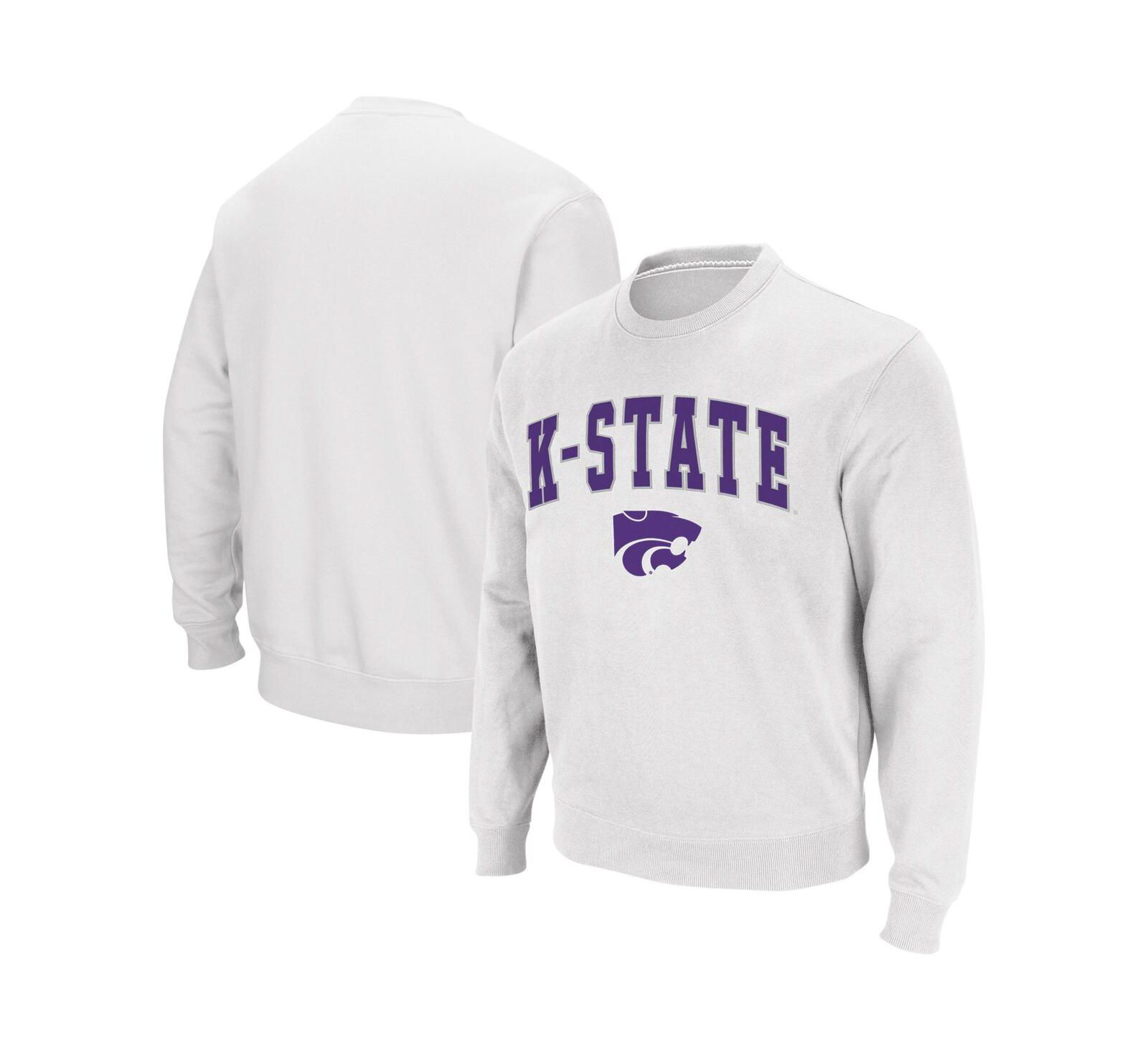 Colosseum Мужской свитшот Kansas State Wildcats Arch and Logo Crew Neck