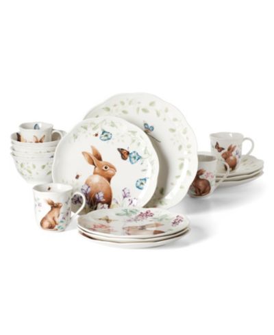 Lenox Butterfly Meadow Bunny 16 Pc. Dinnerware Set, Service for 4