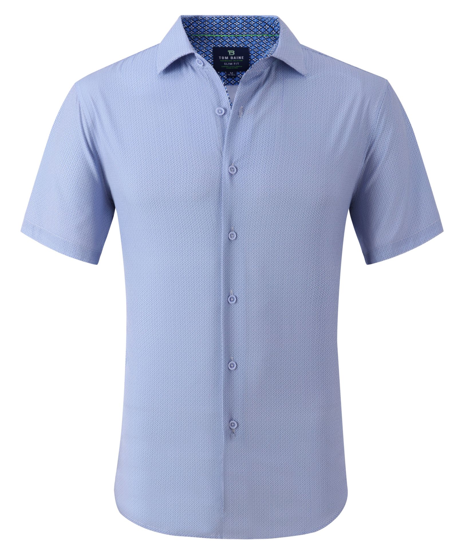 Мужской Slim Fit Short Sleeve Performance Button Down Dress Shirt