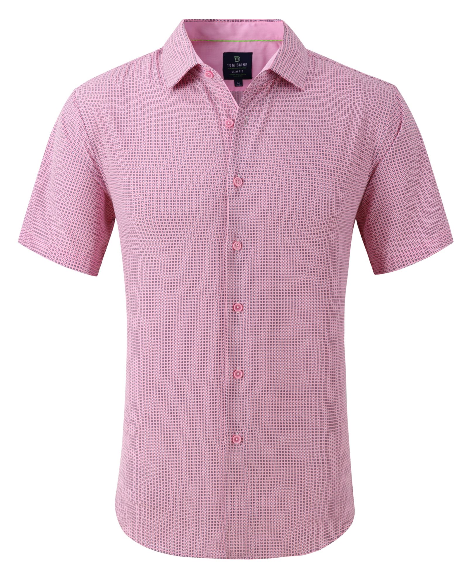 Мужской Slim Fit Short Sleeve Performance Button Down Dress Shirt