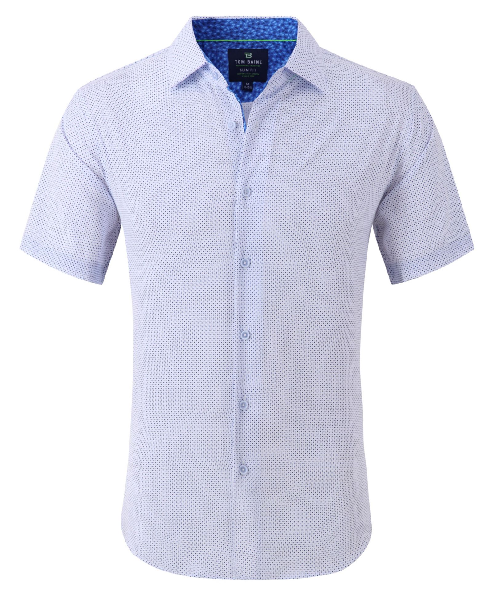 Мужская рубашка Tom Baine Slim Fit Short Sleeve Performance Button Down