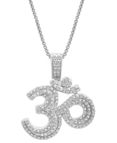 Мужское ожерелье с кулоном Diamond Om 22" (1/2 ct. t.w.) из стерлингового серебра