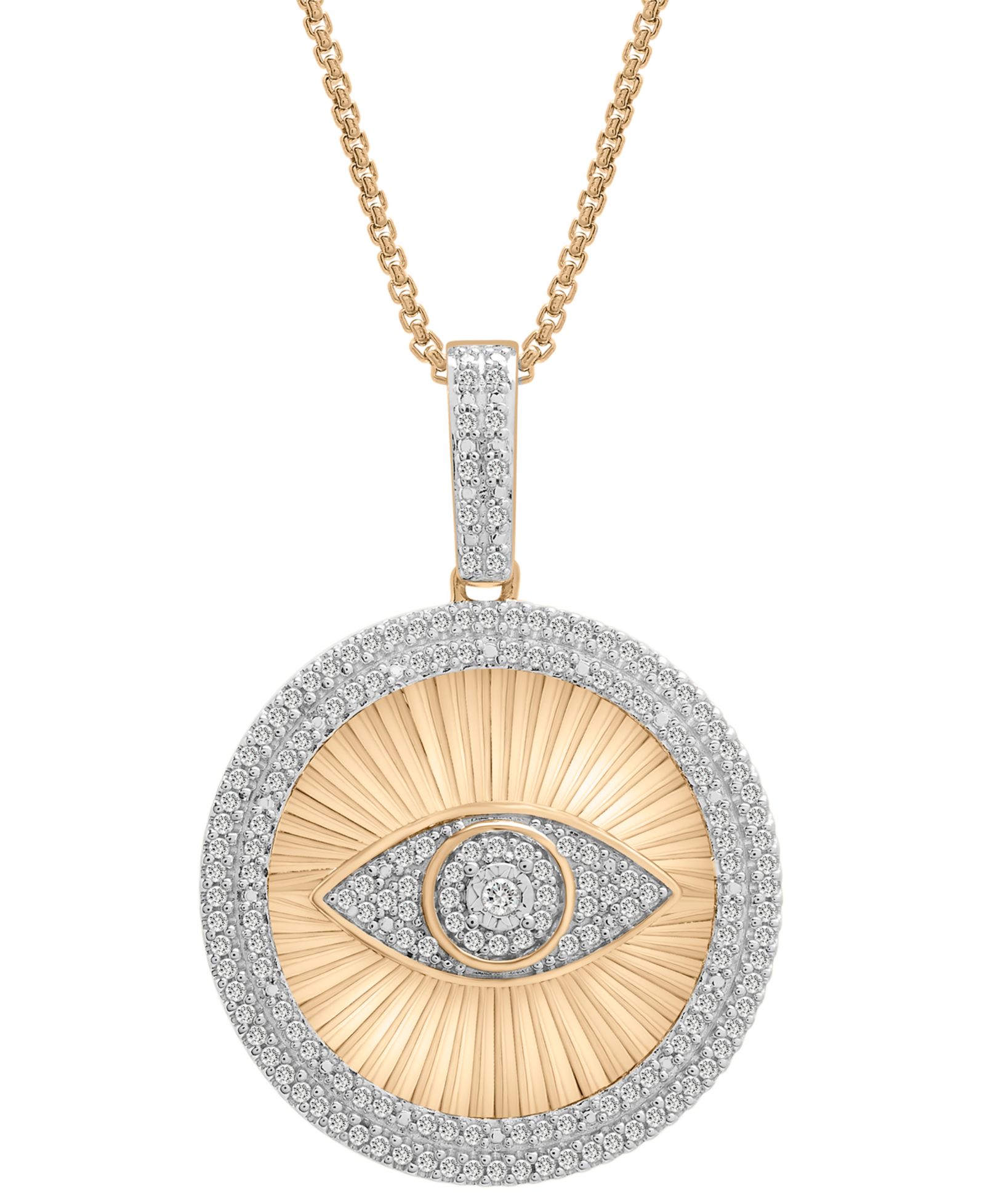 Мужская подвеска-кулон Diamond Evil Eye (1/2 ct. t.w.) из позолоченного серебра 14k