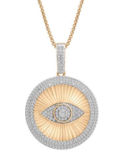 Мужская подвеска-кулон Diamond Evil Eye (1/2 ct. t.w.) из позолоченного серебра 14k
