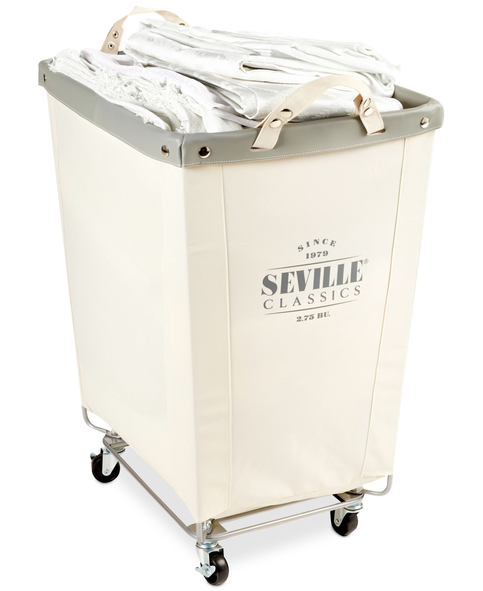Seville Classics Commercial Grade Heavy-Duty Extra-Large Canvas Wheeled Laundry Hamper