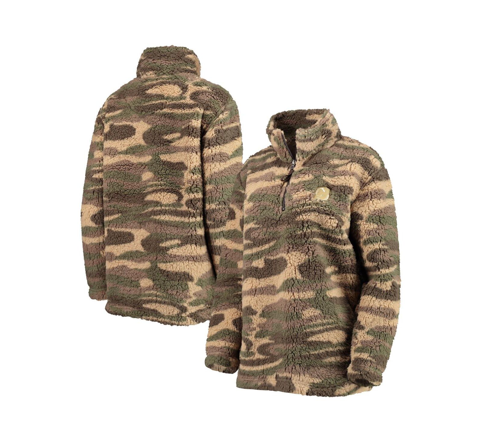 Women's G-III Sports by Carl Banks Camo New Jersey Devils Sherpa Quarter-Zip Jacket