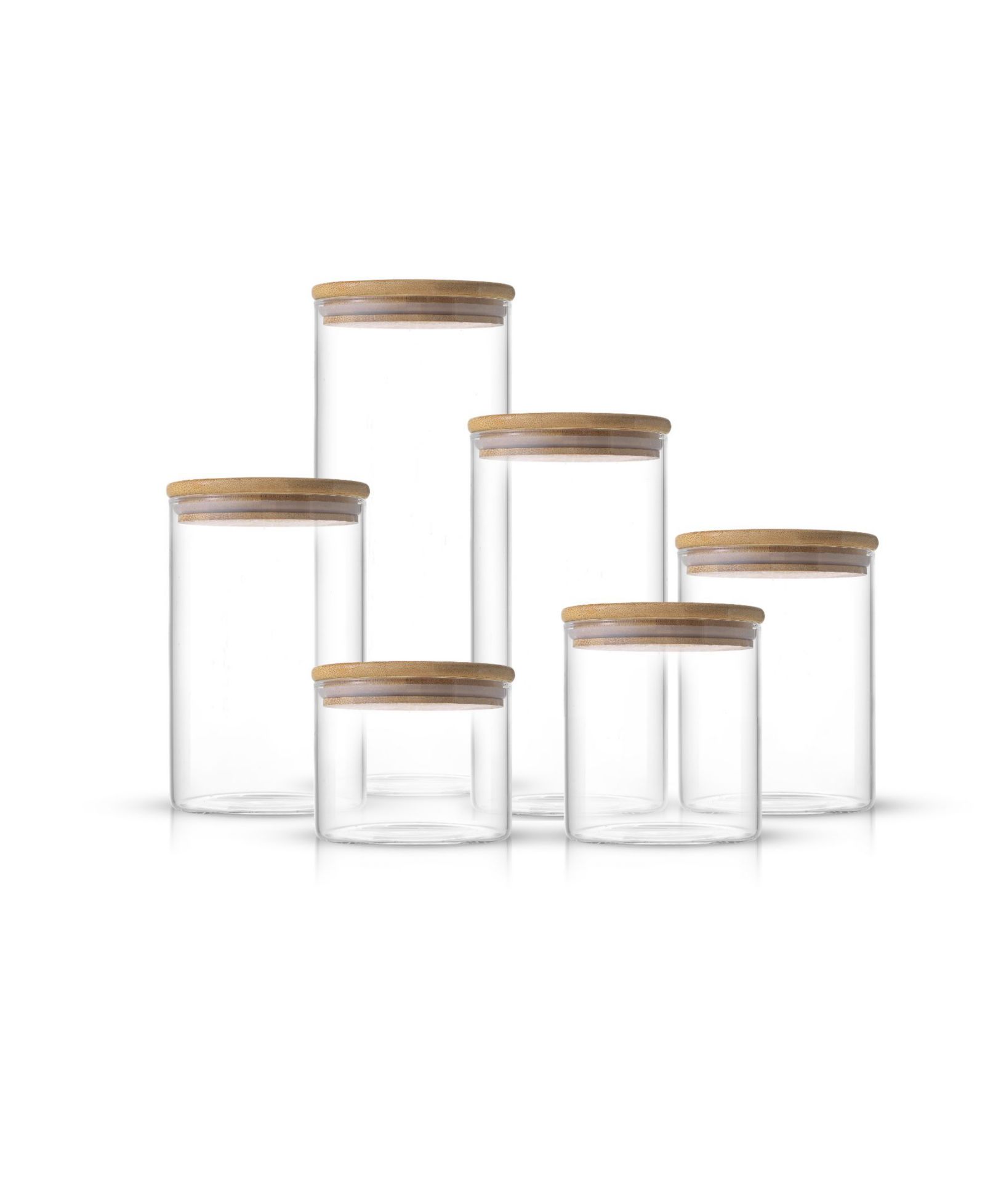 Стеклянные контейнеры для хранения еды JoyJolt Glass Food Storage Canisters, Set of 6