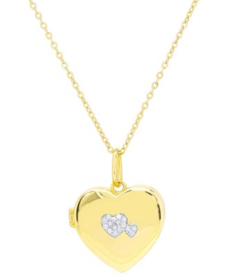 Подвеска-кулон Diamond Heart 18" (1/10 ct. t.w.) из стерлингового серебра с напылением 14k Gold-Plated
