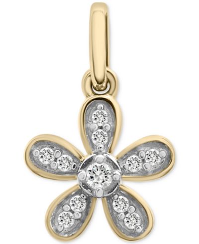 Wrapped™ Подвеска Diamond Flower Charm (1/20 ct. t.w.) в 10k Gold
