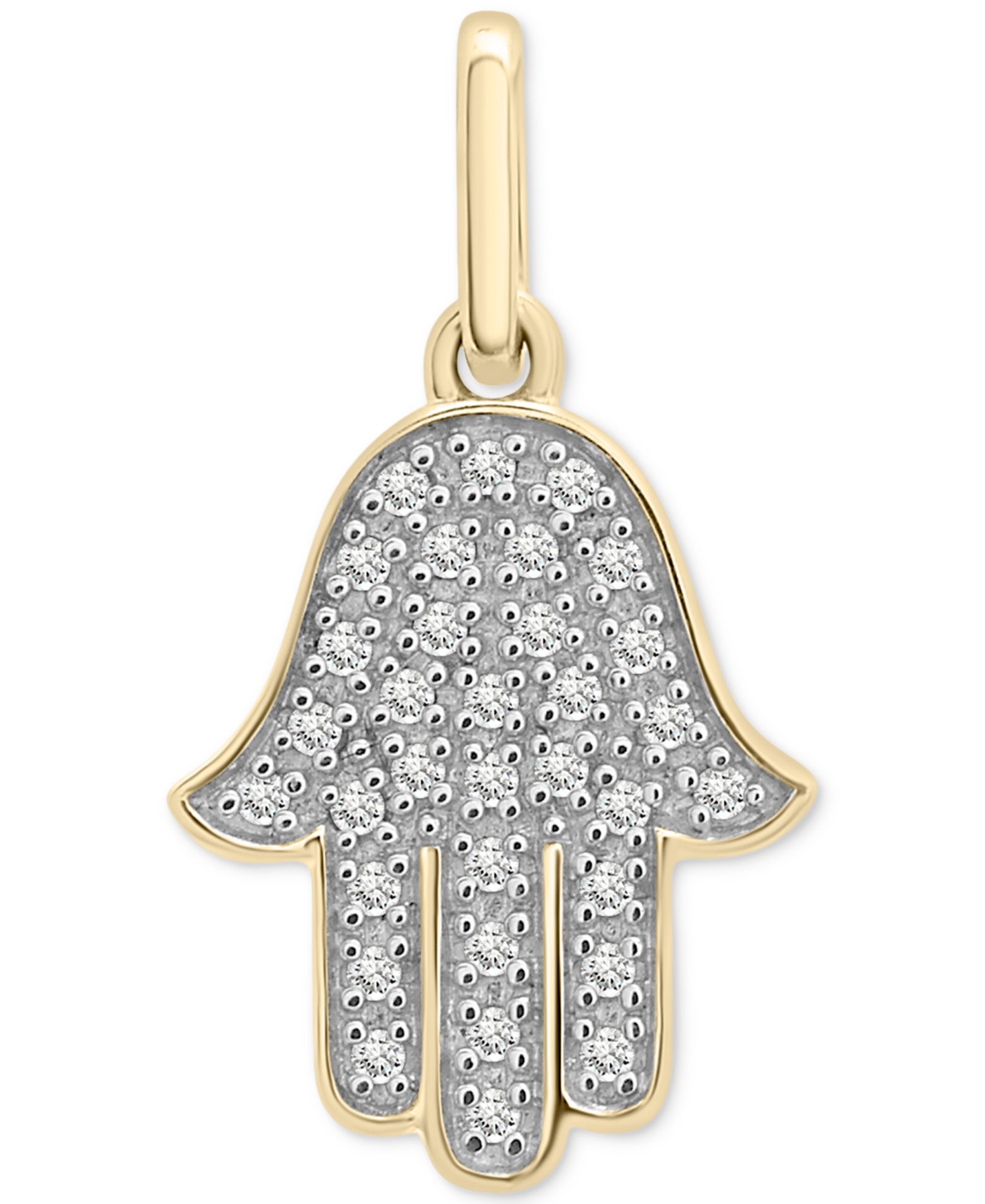Wrapped™ Diamond Hamsa Hand Charm Pendant (1/20 ct. t.w.) в 10k Gold