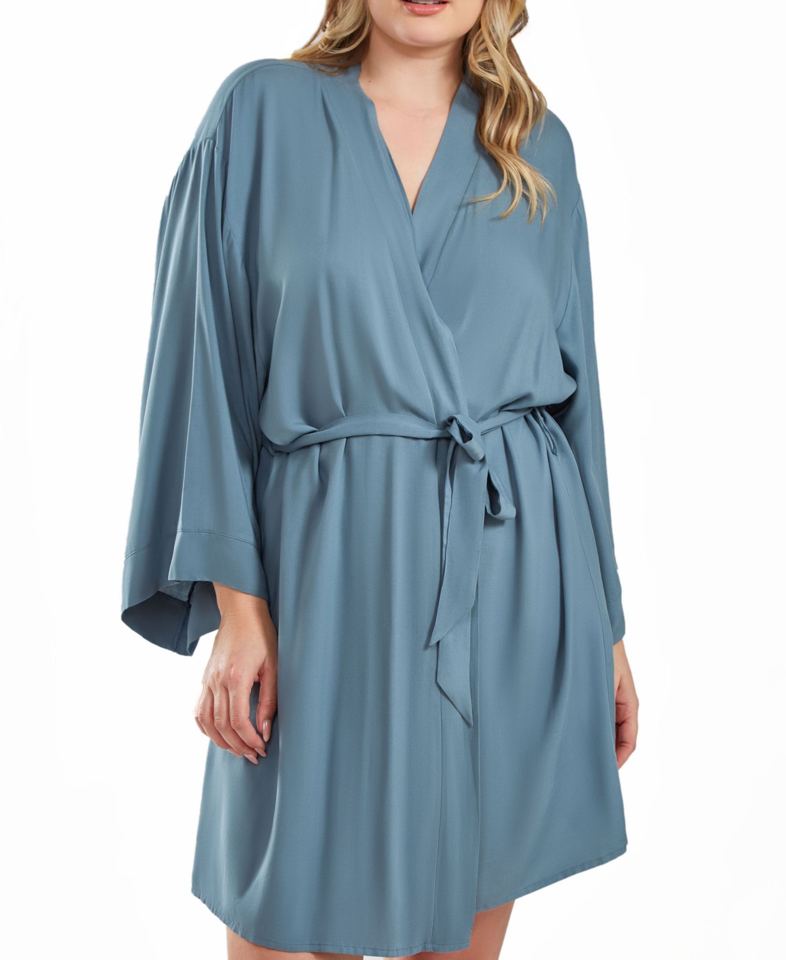 iCollection Bree Plus Size Modal Robe с Looped Self Tie Sash и Inner Ties