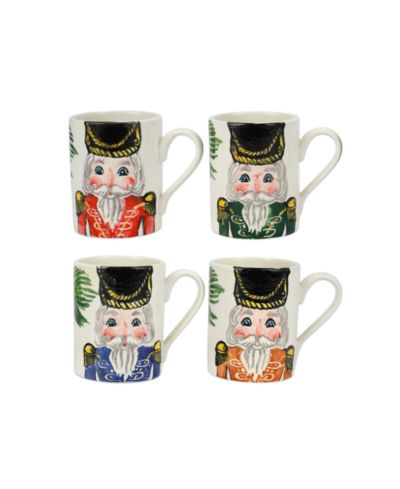 VIETRI Nutcrackers Mugs, Set of 4