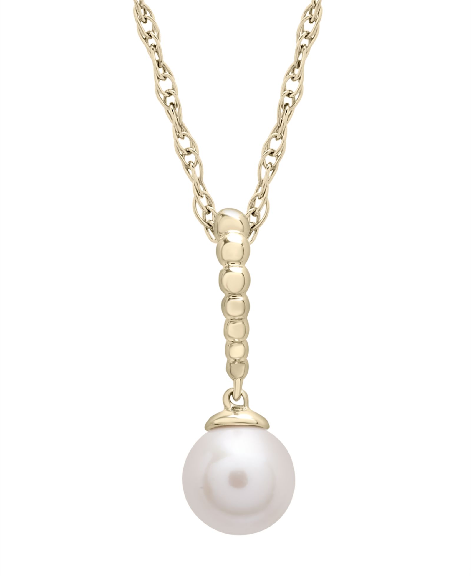 Подвеска из натурального речного жемчуга в 14K Yellow Gold, модная
