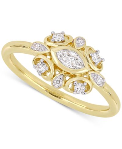 Помолвочное кольцо с бриллиантами Marquise Cluster в 14k Gold (1/4 ct. t.w.)