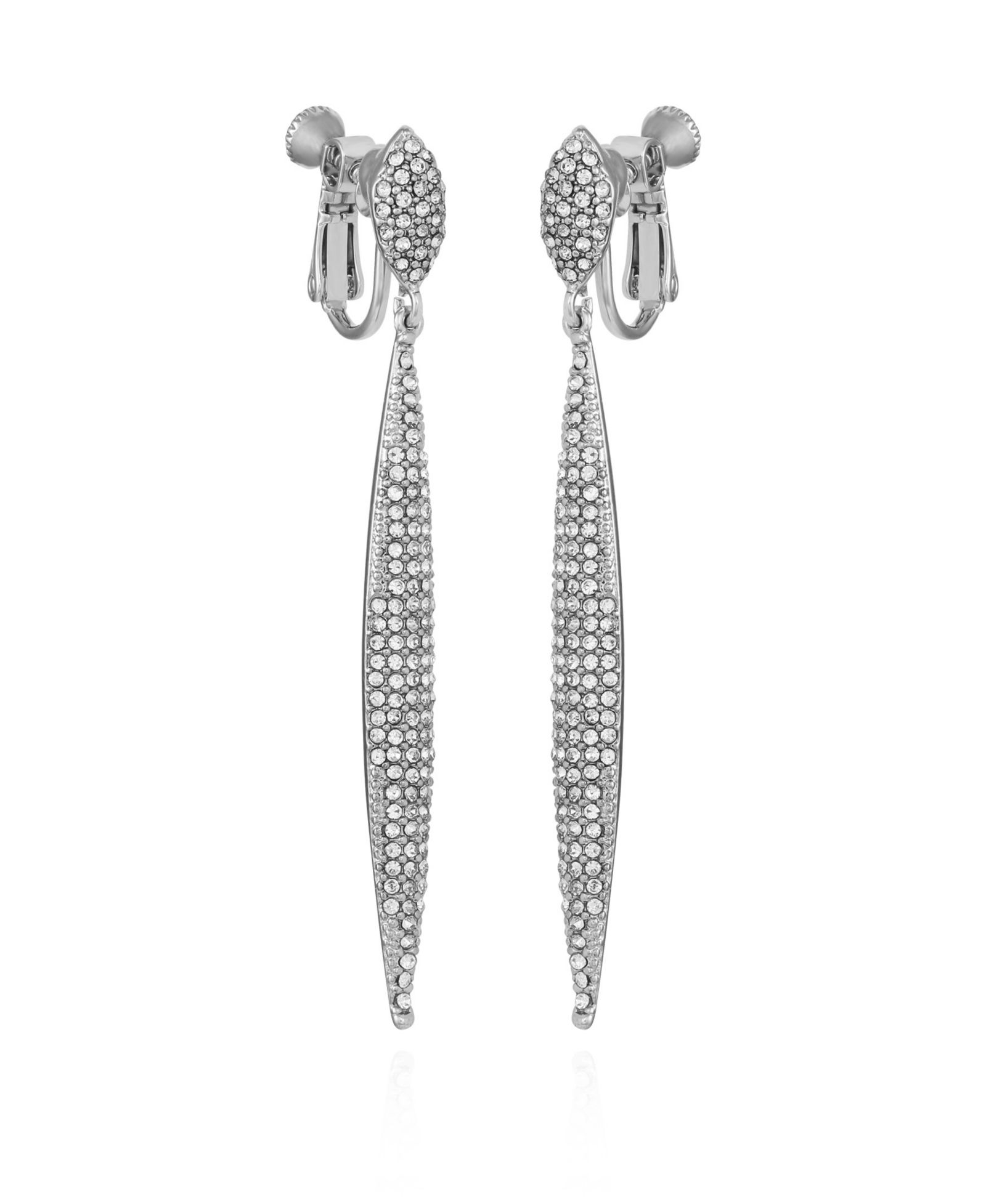 Серьги Vince Camuto Silver-Tone Glass Stone Pave Drop