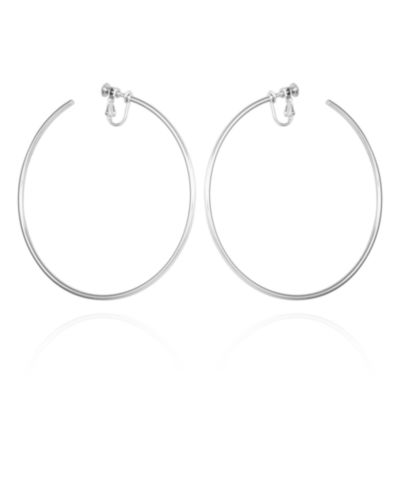 Vince Camuto Silver-Tone Clip-On Extra Large Open Hoop Earrings