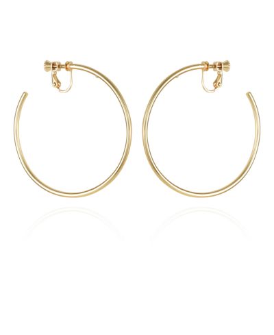 Vince Camuto Gold-Tone Clip-On Large Open Hoop Earrings