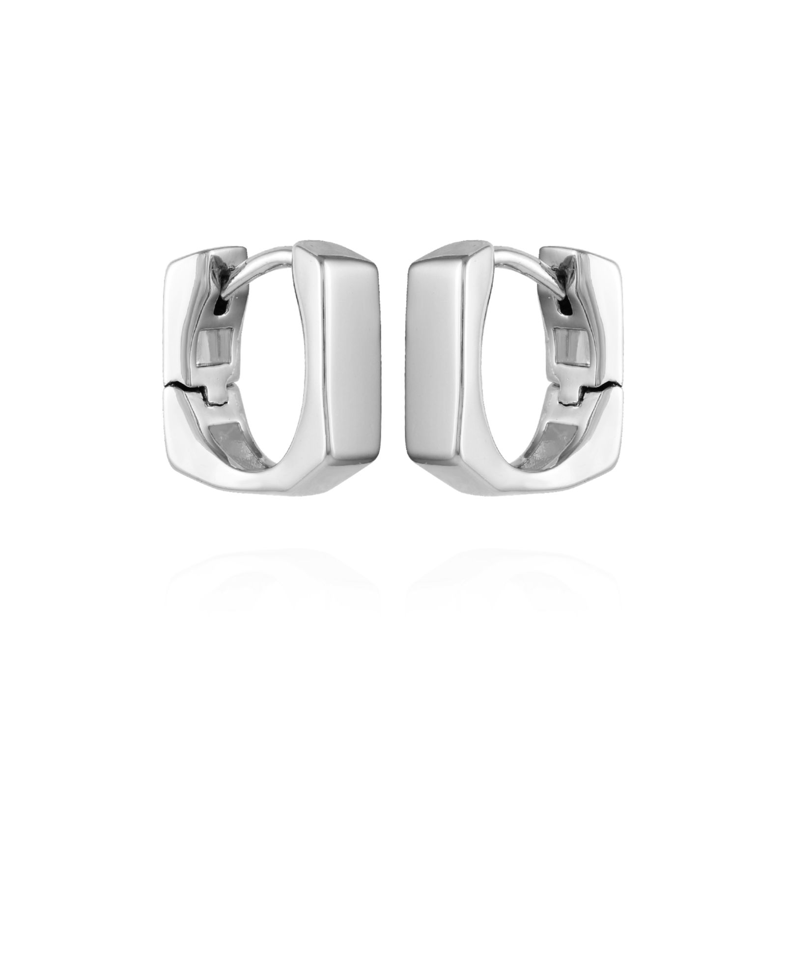 Серьги-кольца Vince Camuto Silver-Tone Square Huggie Hoop