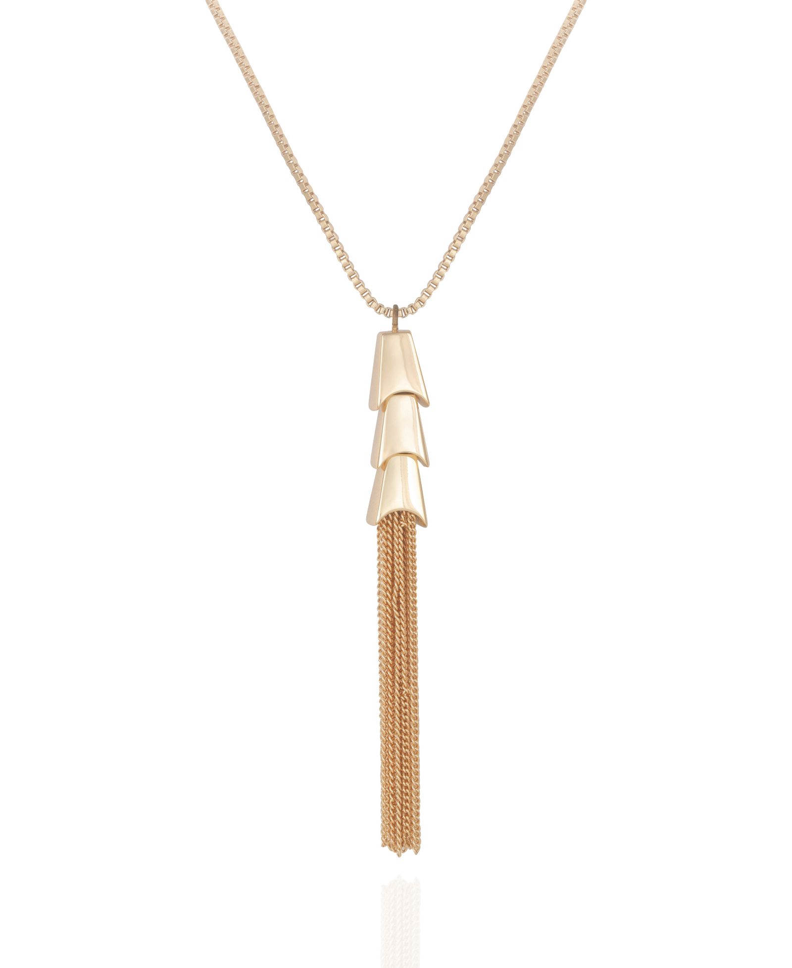 Vince Camuto Gold-Tone Long Tassel Chain Necklace