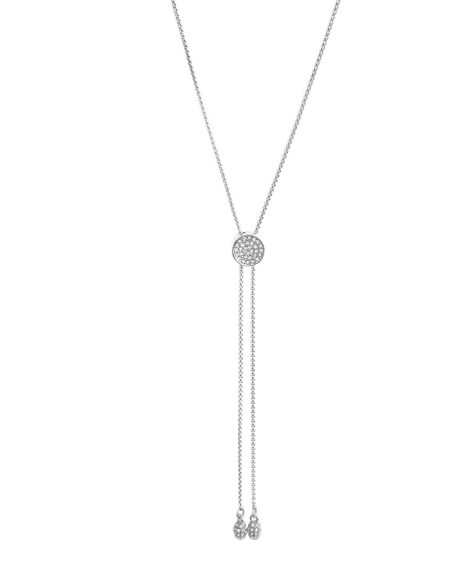 Vince Camuto Серебристое ожерелье-чокер Pave Slider Bolo</div>{
