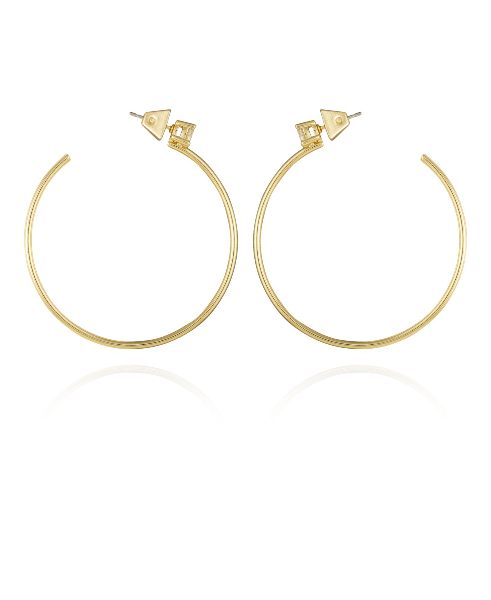 Серьги-кольца Vince Camuto с фианитами, золотистого цвета