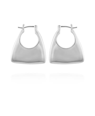 Vince Camuto Silver-Tone Purse Click Hoop Earrings