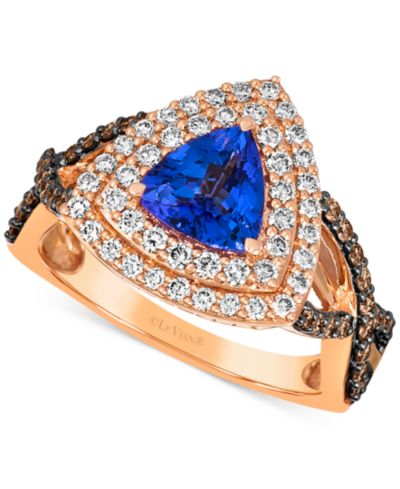 Кольцо Le V নাকি Filters Blueberry Tanzanite и Diamond в 14k Rose Gold