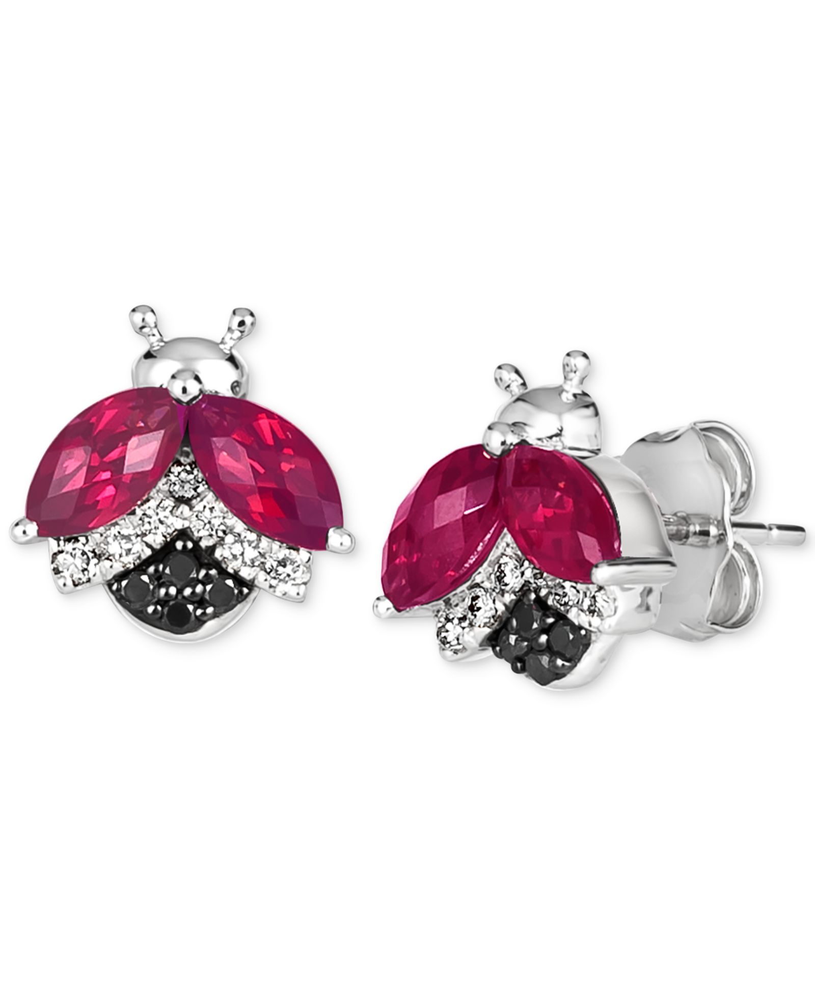 Серьги-гвоздики Le Vian® Raspberry Rhodolite® & Diamond в белом золоте 14k