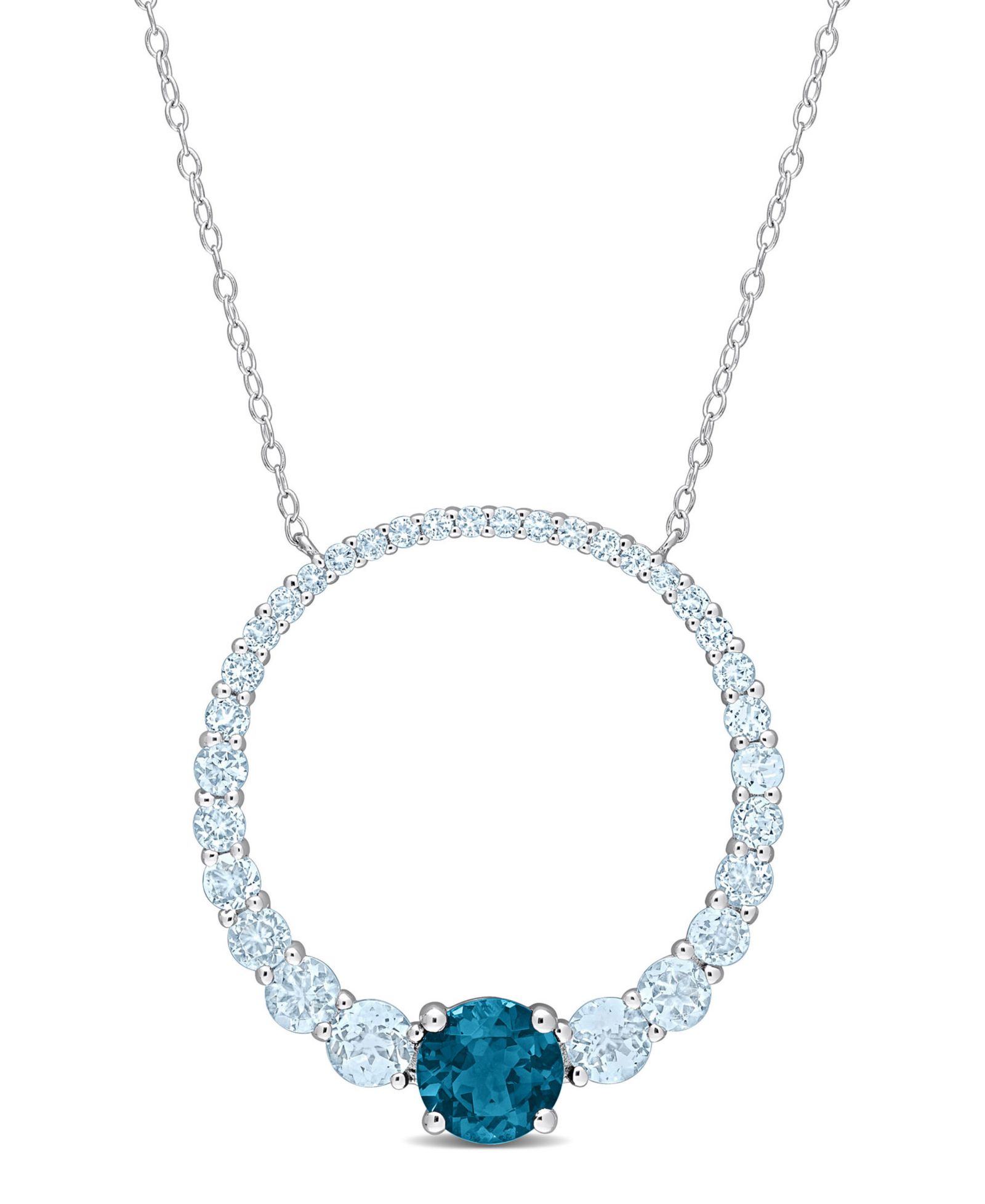 Ожерелье с градиентными голубыми топазами 3 7/8 ct. t.w. в виде открытого кольца из стерлингового серебра от Macy's