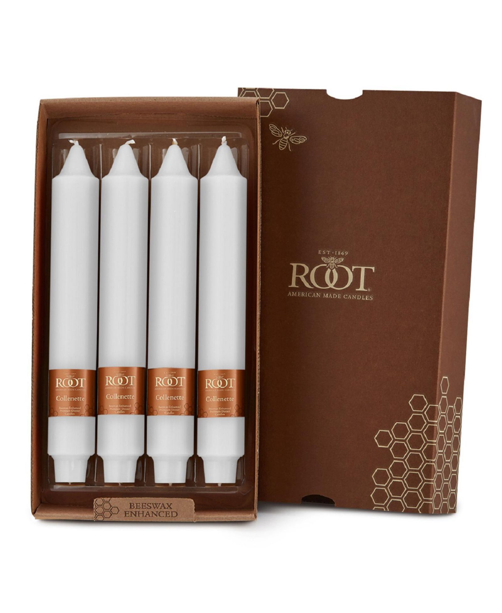 Набор конусообразных свечей Smooth Collenette, 4 штуки