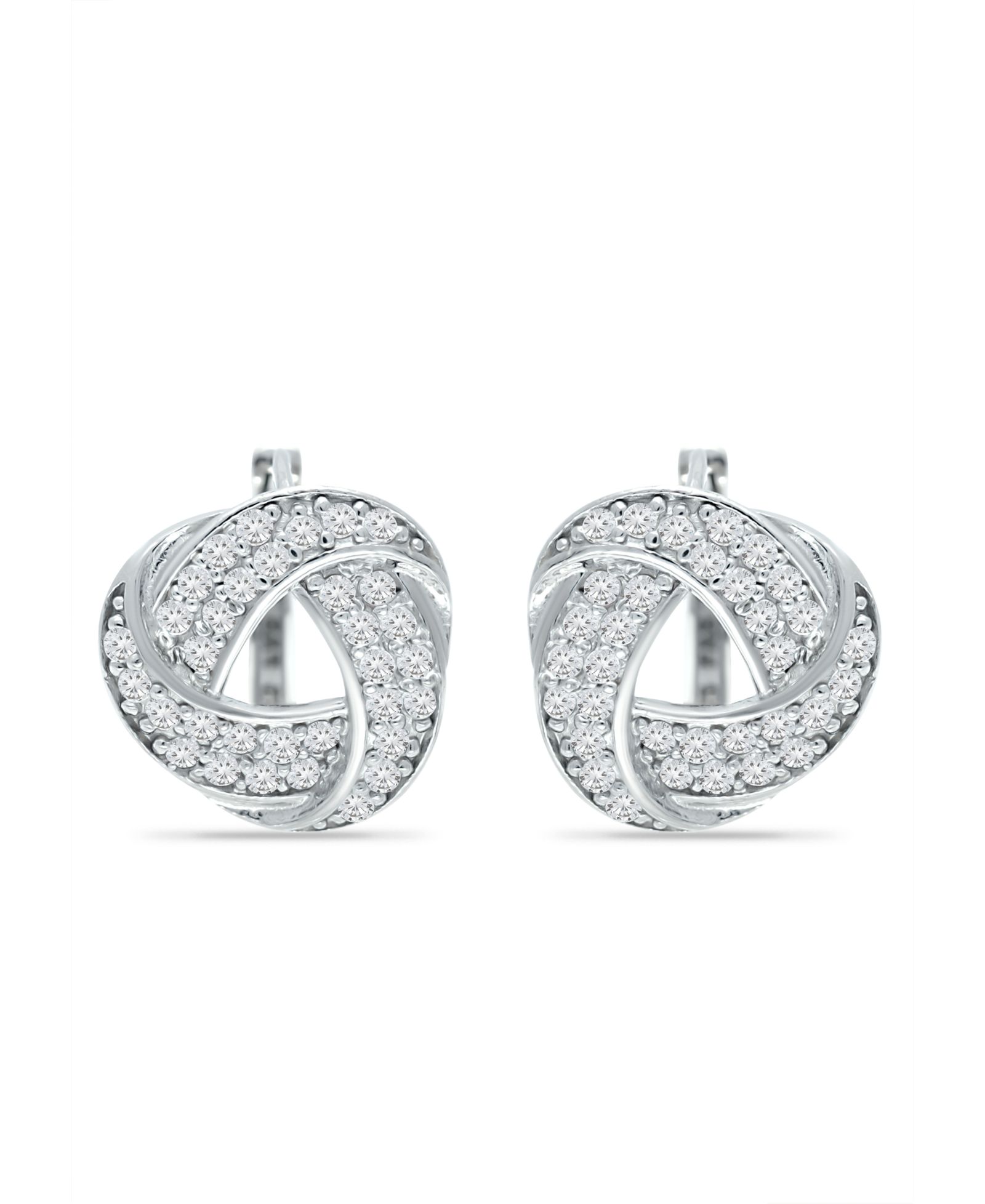Серьги-кольца Giani Bernini Love Knot из кубического циркония, стерлинговое серебро или 18K золото поверх серебра