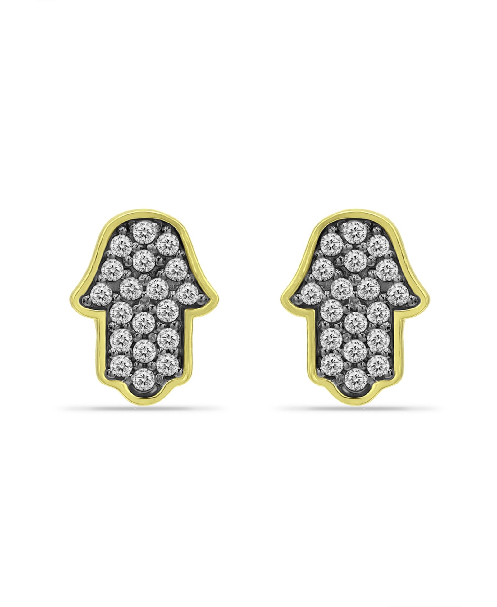 Серьги-гвоздики Giani Bernini Cubic Zirconia Hamsa, 18K Gold over Silver