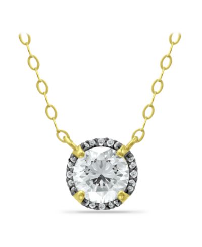 Ожерелье Giani Bernini Cubic Zirconia с черным родием, 18K Gold over Silver