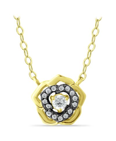 Ожерелье Giani Bernini Cubic Zirconia Flower 18K Gold over Silver