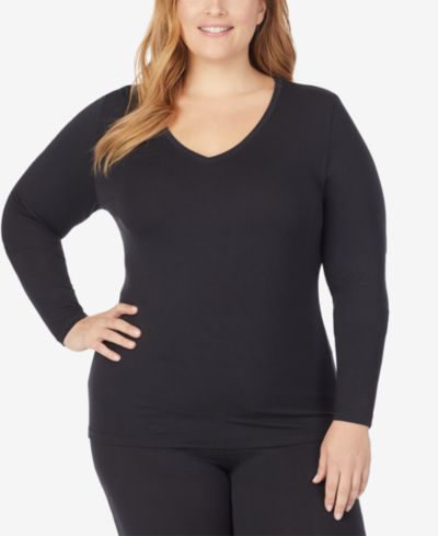 Женский топ Cuddl Duds Plus Size Softwear with Stretch V-Neck