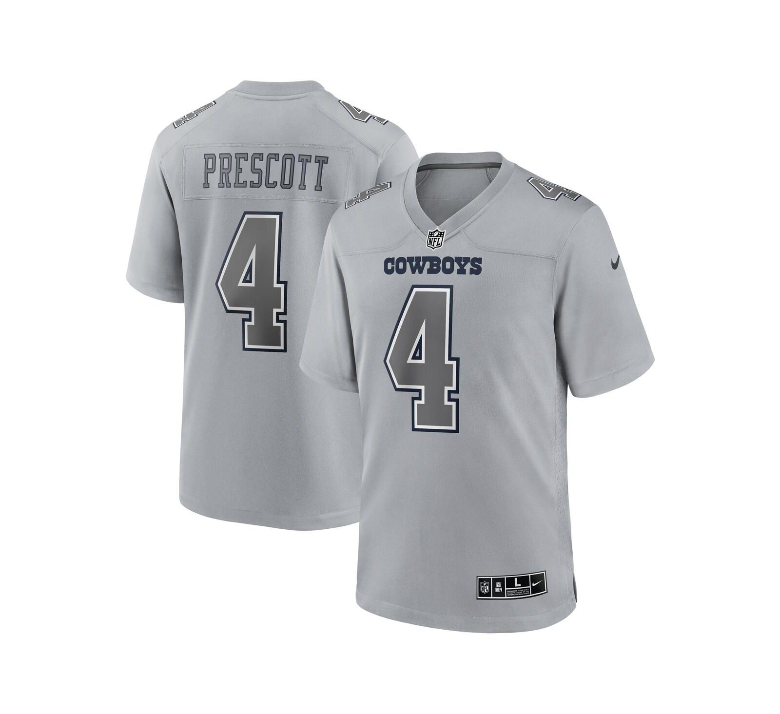 Men's Nike Dak Prescott Gray Dallas Cowboys Atmosphere Fashion Game Jersey