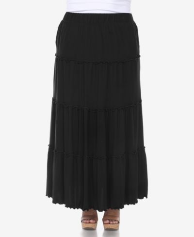 Женская многоярусная макси-юбка White Mark Plus Size Tiered