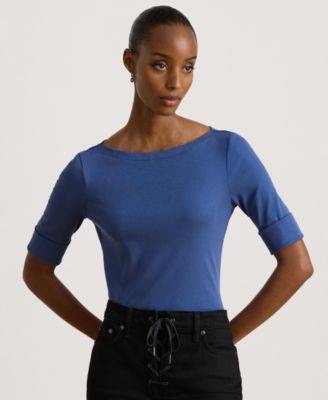 Женская футболка Lauren Ralph Lauren Stretch Cotton Boat Neck