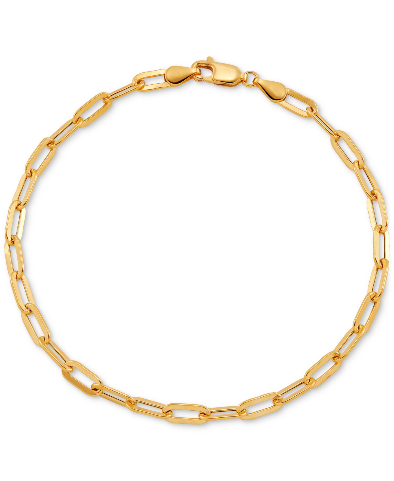 Lightweight Paperclip Link Chain Ankle Bracelet in 10k Gold, Created for Macy's
