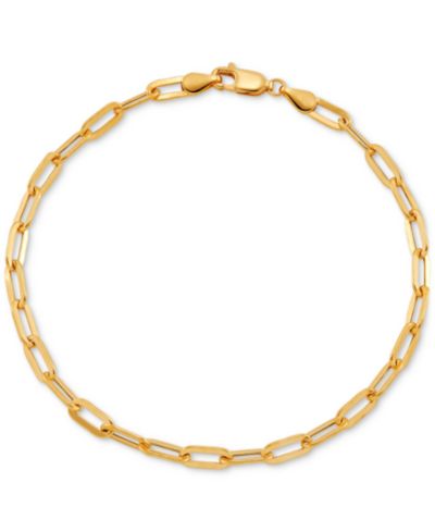 Lightweight Paperclip Link Chain Ankle Bracelet in 10k Gold, Created for Macy's