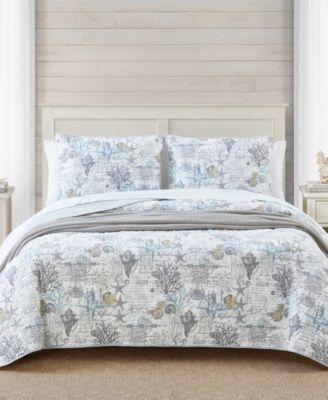 Tommy Bahama Home Beach Bliss Reversible 3 Piece Quilt Set, King