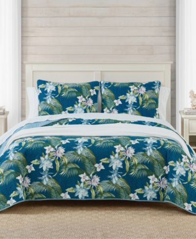 Tommy Bahama Home Southern Breeze Reversible 3 Piece Quilt Set, Full/Queen
