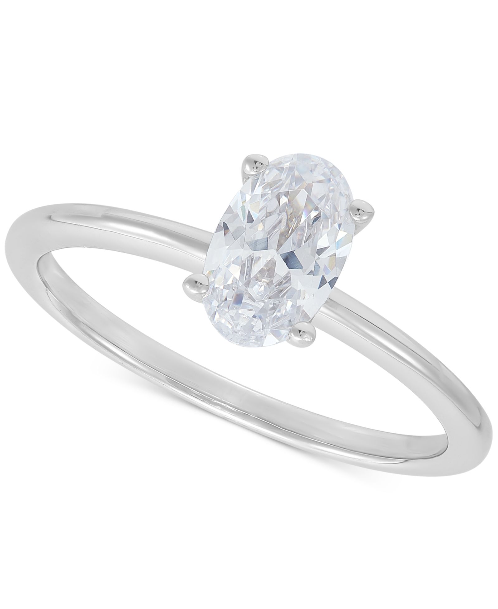 IGI Certified Lab Grown Diamond Oval Solitaire Engagement Ring (1 ct. t.w.) in 14k White Gold or 14k Two Tone Gold