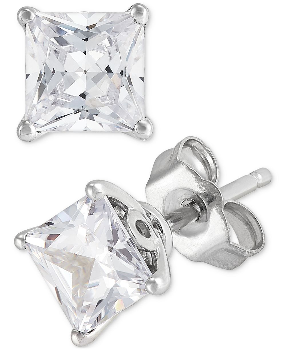 Серьги-гвоздики IGI Certified Lab Grown Diamond Princess in 14k White Gold